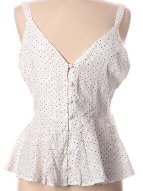Line and Dot Polka Dotted Tank Peplum Blouse - M - NWOT
